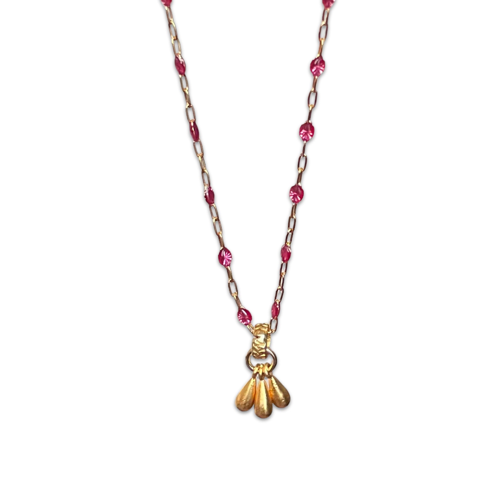 Natalie Enamel Bead Necklace - Gold filled