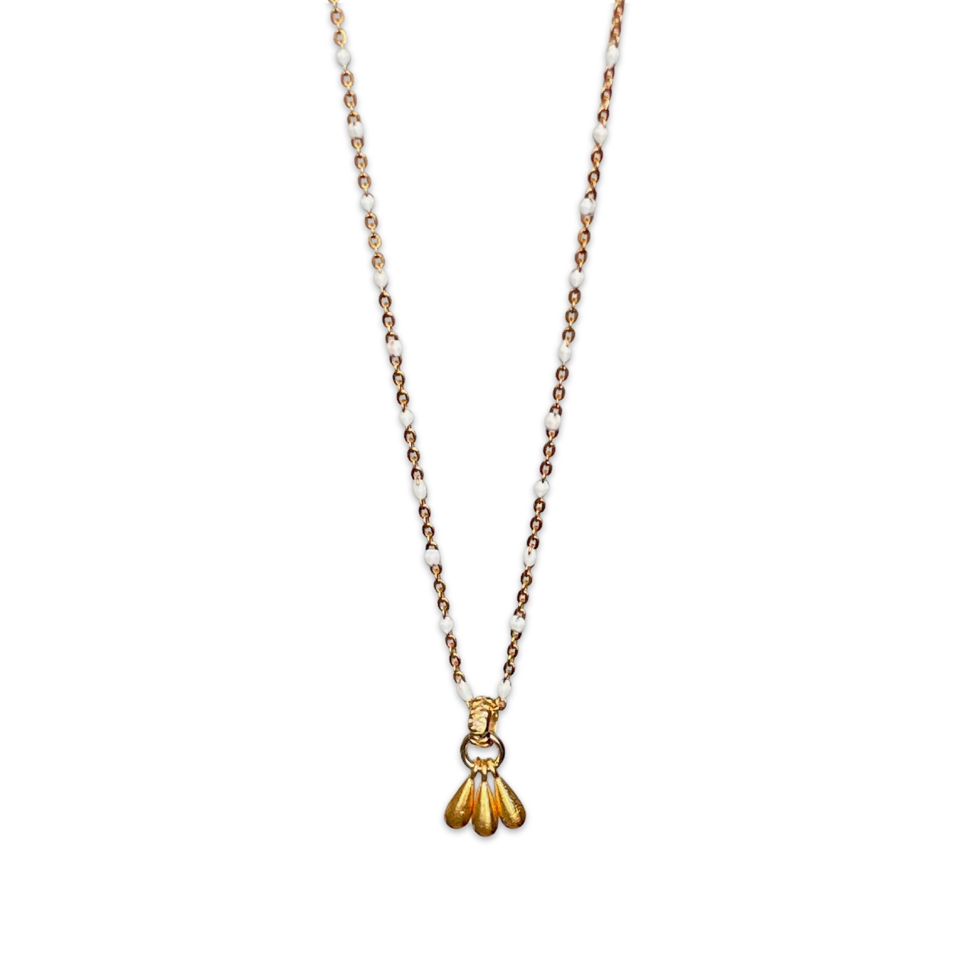 Natalie Enamel Bead Necklace - Gold filled